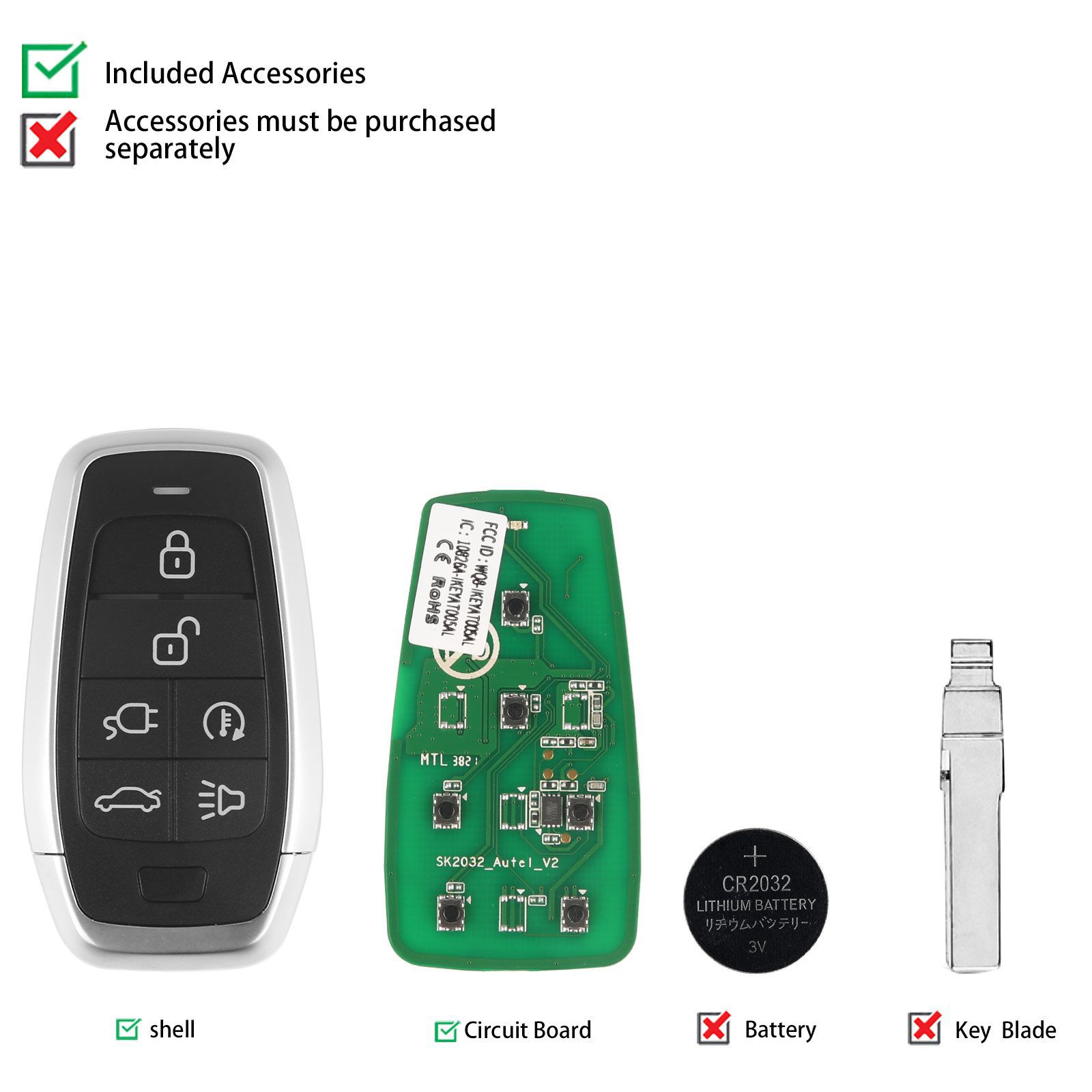 AUTEL IKEYAT006FL 6 Tasten Unabhängige Universal Smart Key 5pcs/lot