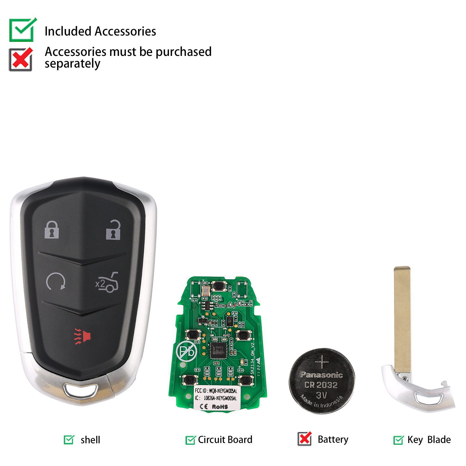 AUTEL IKEYGM005AL GM Cadillac 5 Tasten Universal Smart Key 5pcs/lot