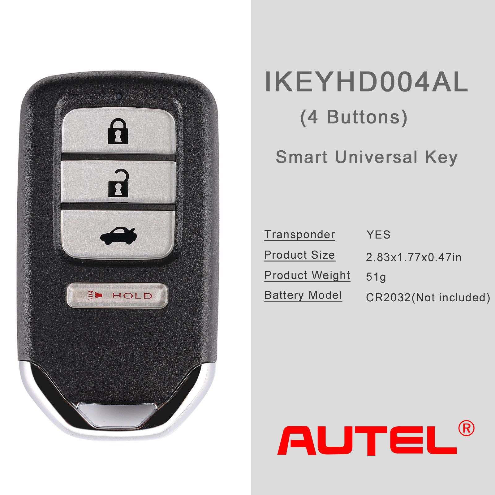 AUTEL IKEYHD004AL Honda 4 Buttons Universal Smart Key 5pcs/lot