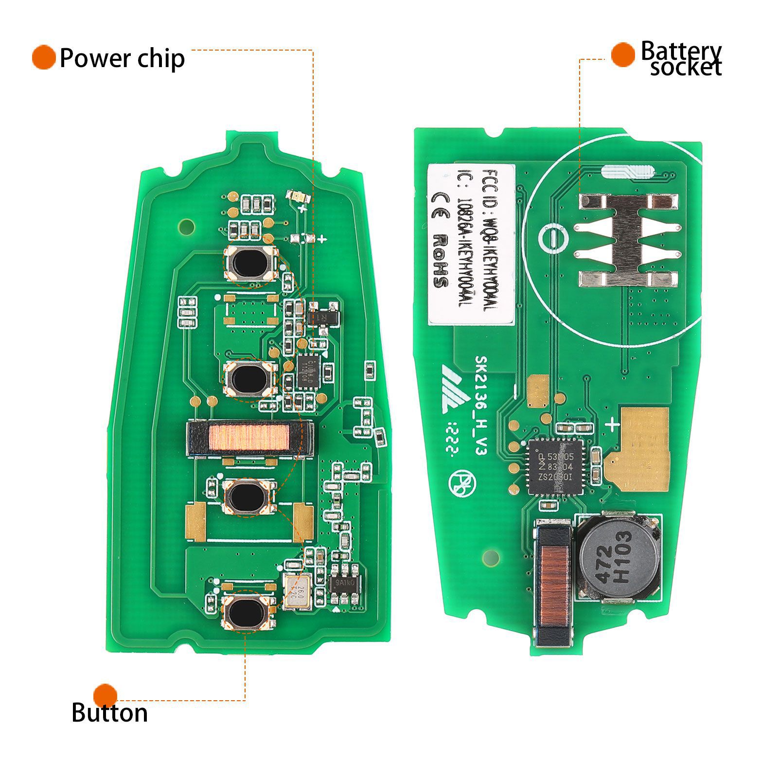 AUTEL IKEYHY004AL Hyundai 4 Tasten Universal Smart Key 5pcs/lot