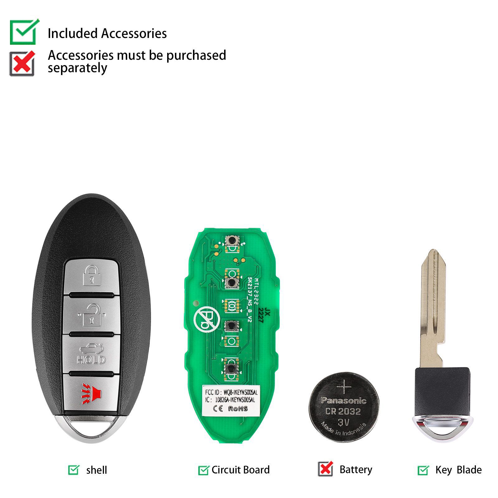 AUTEL IKEYNS004AL Nissan 4 Tasten Universal Smart Key 5pcs/lot