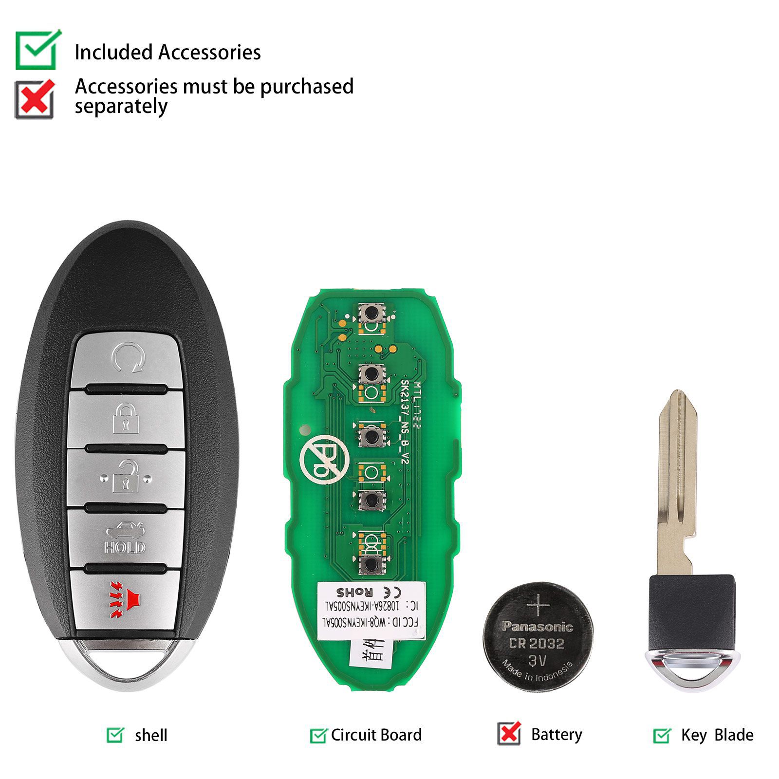 AUTEL IKEYNS005AL Nissan 5 Tasten Universal Smart Key 5pcs/lot