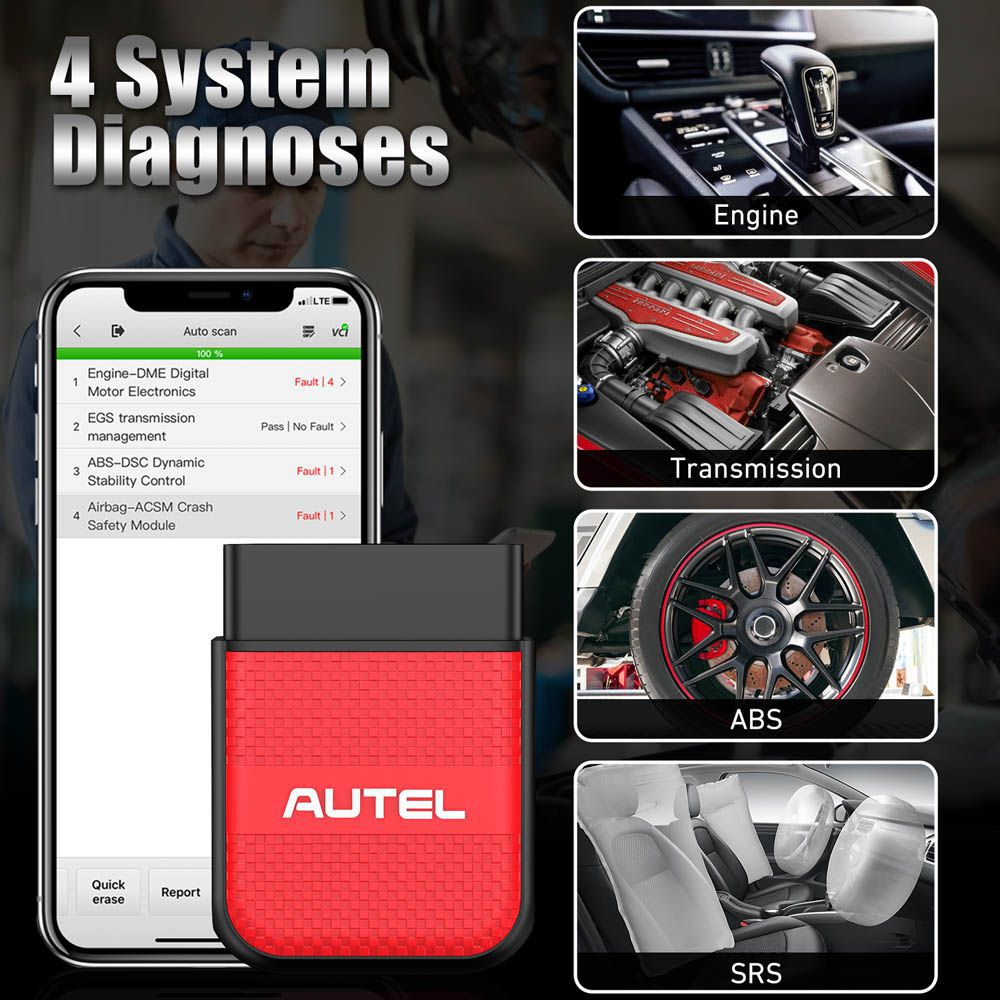 AUTEL MaxiAP AP200H Wireless Bluetooth OBD2 Scanner für alle Fahrzeuge Arbeiten auf iOS und Android