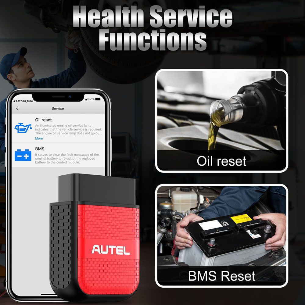 AUTEL MaxiAP AP200H Wireless Bluetooth OBD2 Scanner für alle Fahrzeuge Arbeiten auf iOS und Android