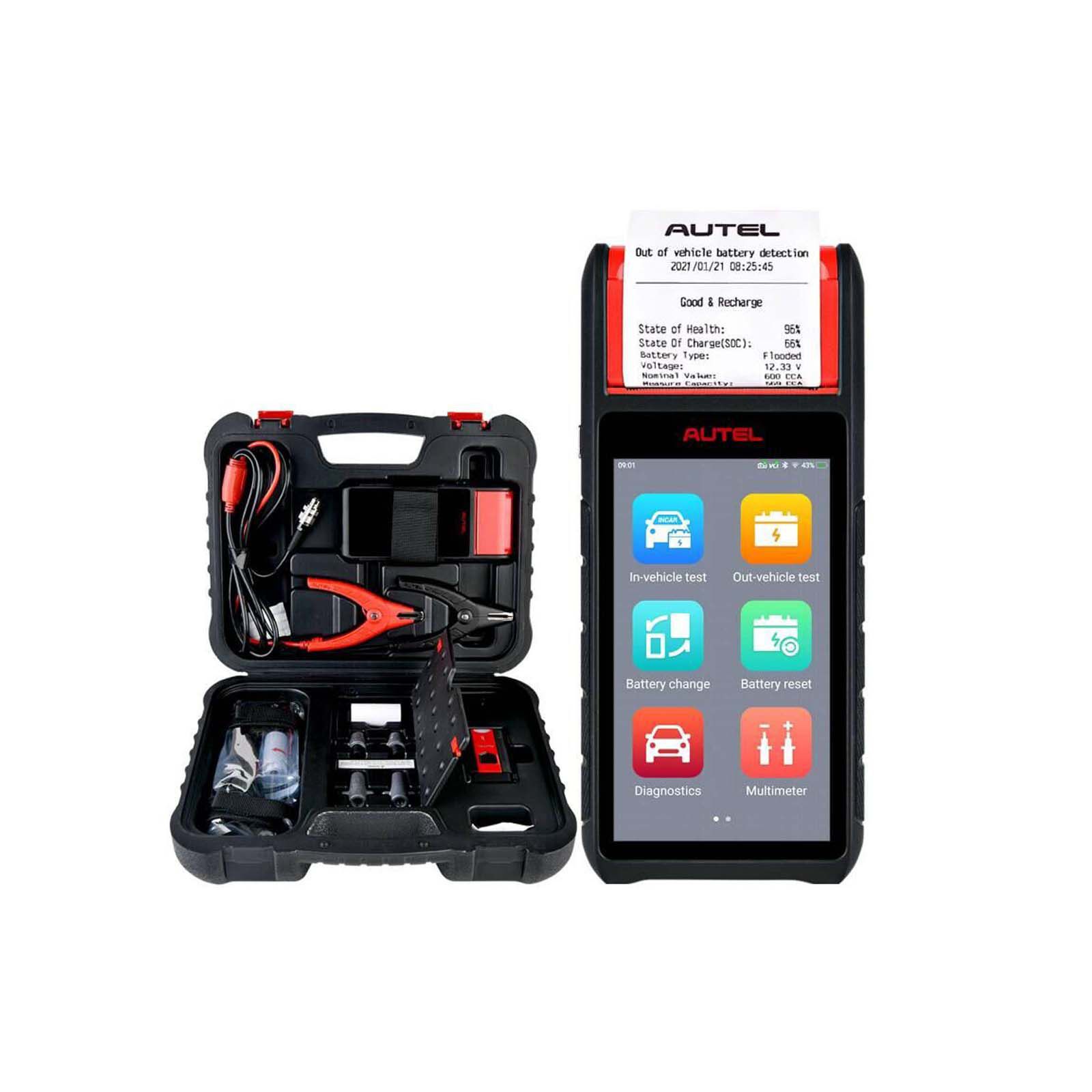 Autel MaxiBAS BT608E OBD2 Scanner eingebauter Drucker Touchscreen Batterie Tester Elektrische System Analyzer 12V 100-3000 CCA Last Tester