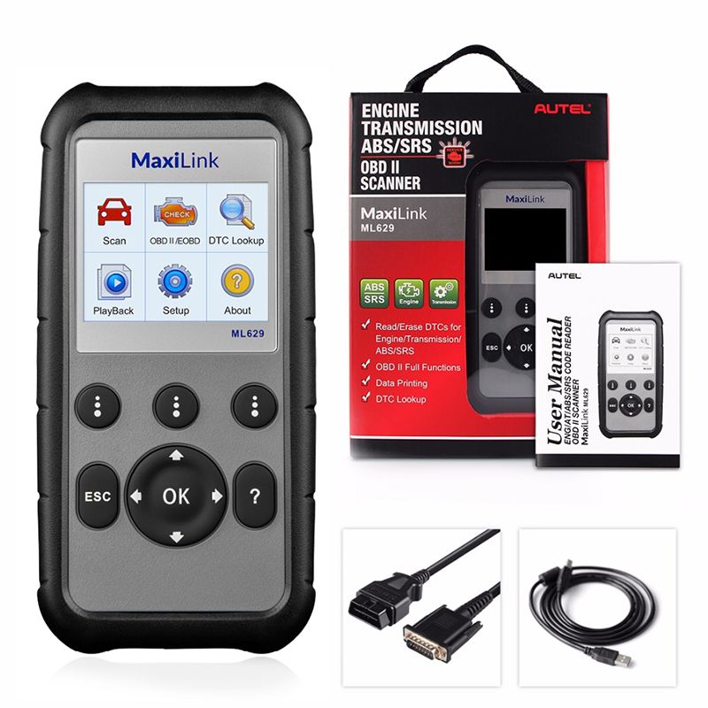 AUTEL MaxiLink ML629 OBD2 Scanner Car Code Reader Engine Transmission ABS SRS Airbag Diagnostic Tool Scanner