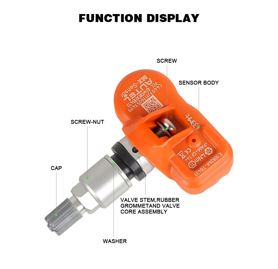 Authentisch MX -Sensor 433MHz /315MHz Universell programmierbare TPMS Reifendruckmonitor Sensorauswechsel