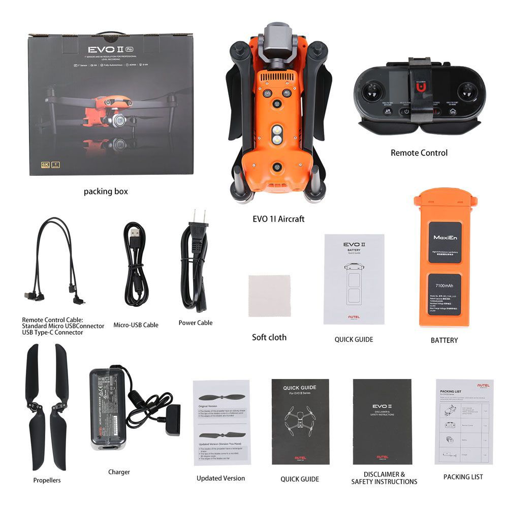 Original Autel Robotics EVO II Pro 6K Drone Rugbed Bundle (mit einer zusätzlichen Batterie)