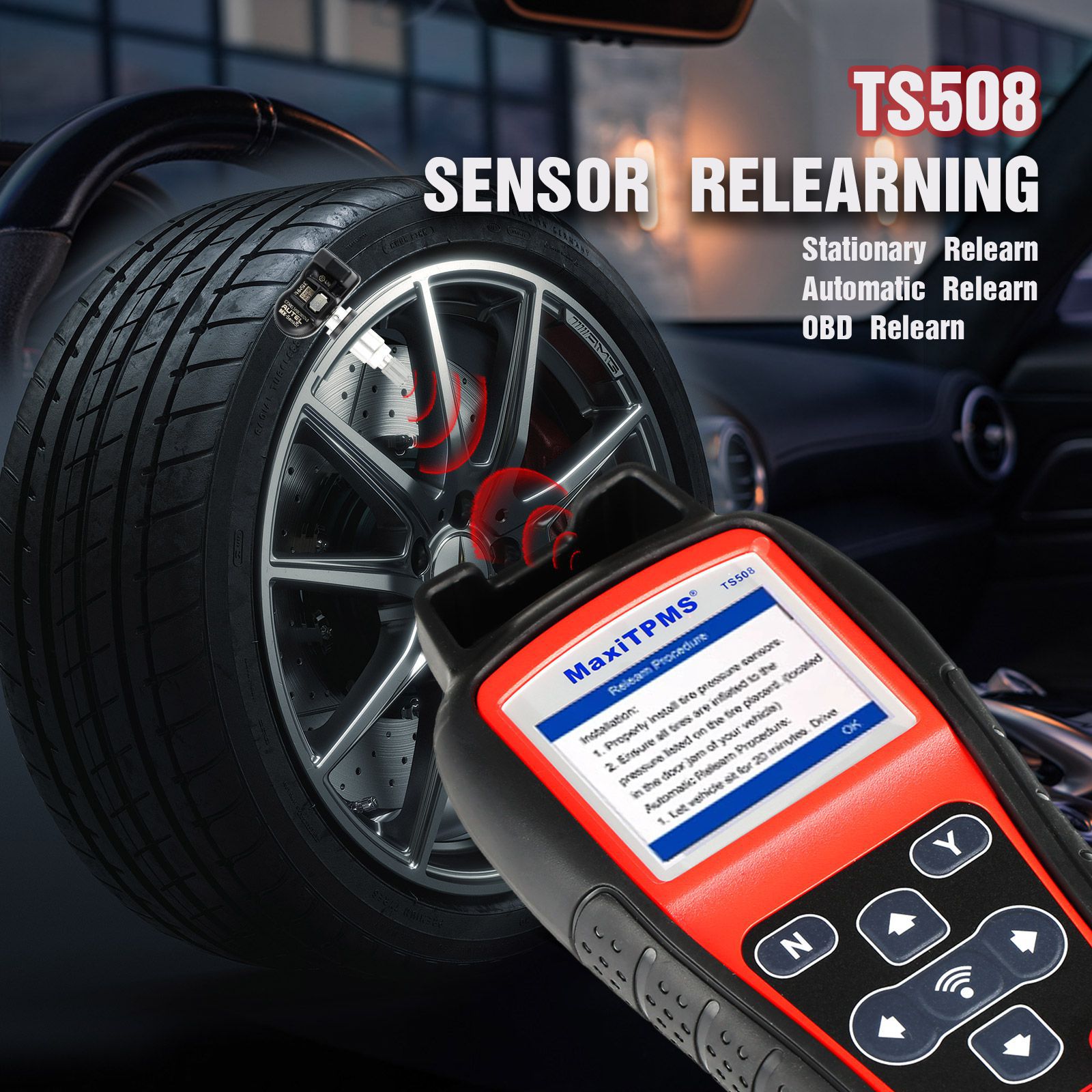 Autel MaxiTPMS TS508K Reifendruck Monitoring System Reset TPMS Ersatz Tool mit 8pc Sensoren