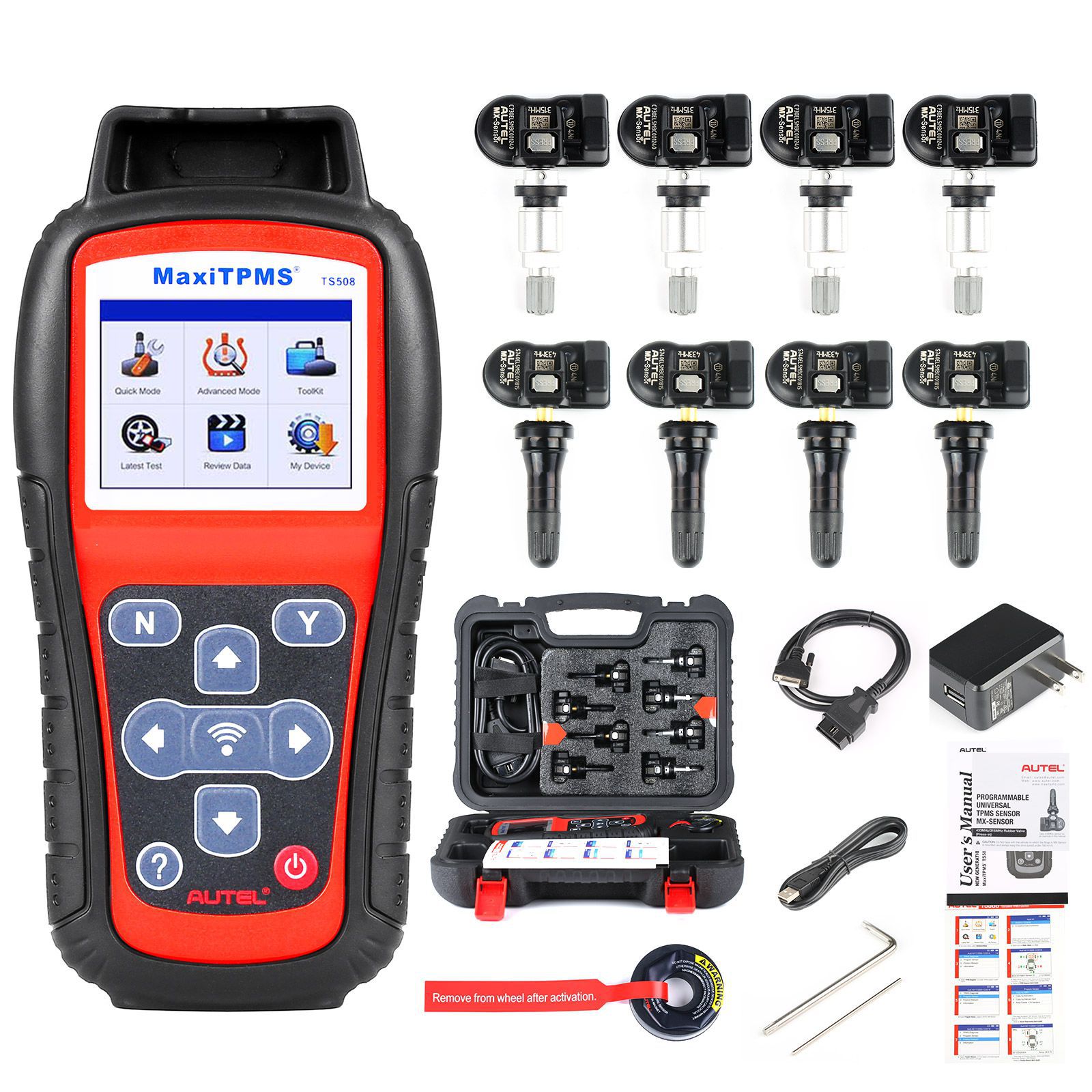 Autel MaxiTPMS TS508K Reifendruck Monitoring System Reset TPMS Ersatz Tool mit 8pc Sensoren