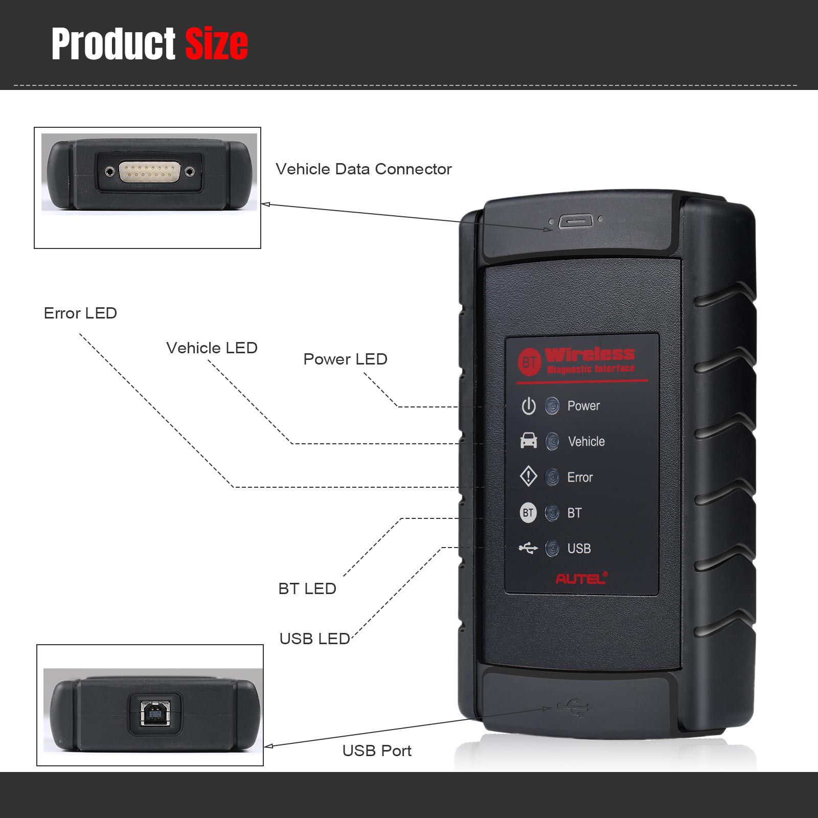 Original Autel VCI Bluetooth Adapter Drahtlose Diagnose Schnittstelle Bluetooth Verbindung VCI Für MS908S/MS908/MK908/MS905/MaxiSys Mini