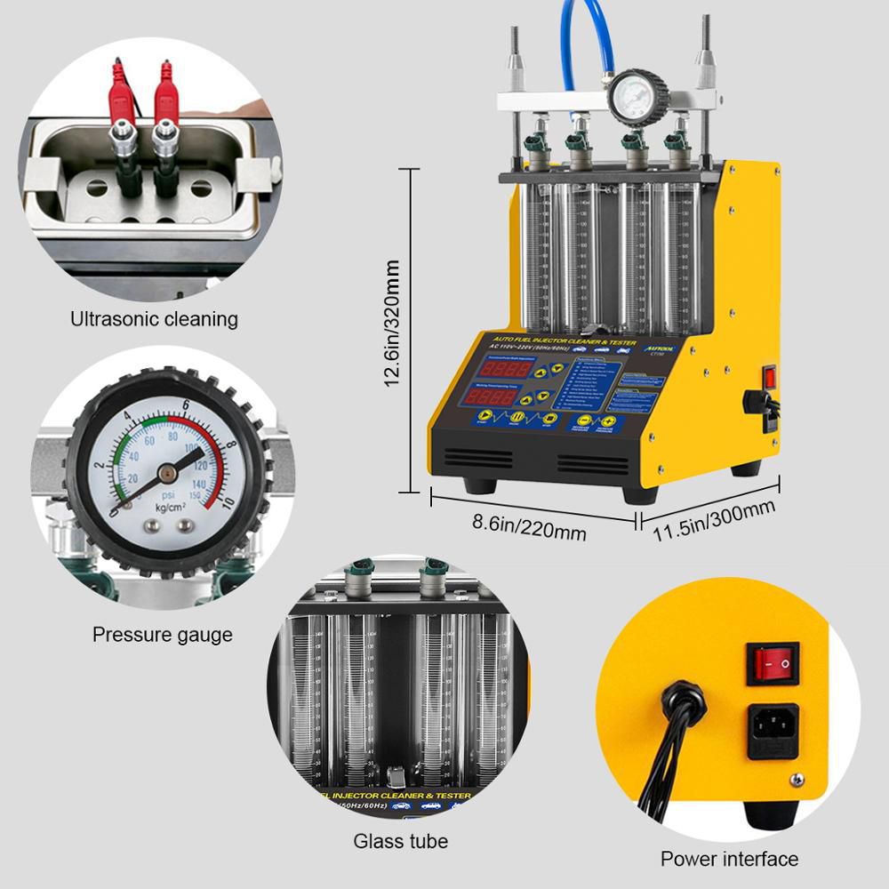 AUTOOL CT150 Car Fuel Injector Tester Cleaner Ultraschall Fuel Nozzle Benzin Tester Reinigungsdetektor 4 Zylinder 110V 220V