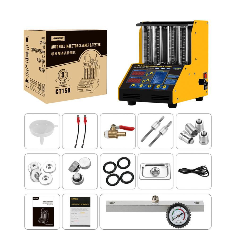 AUTOOL CT150 Car Fuel Injector Tester Cleaner Ultraschall Fuel Nozzle Benzin Tester Reinigungsdetektor 4 Zylinder 110V 220V