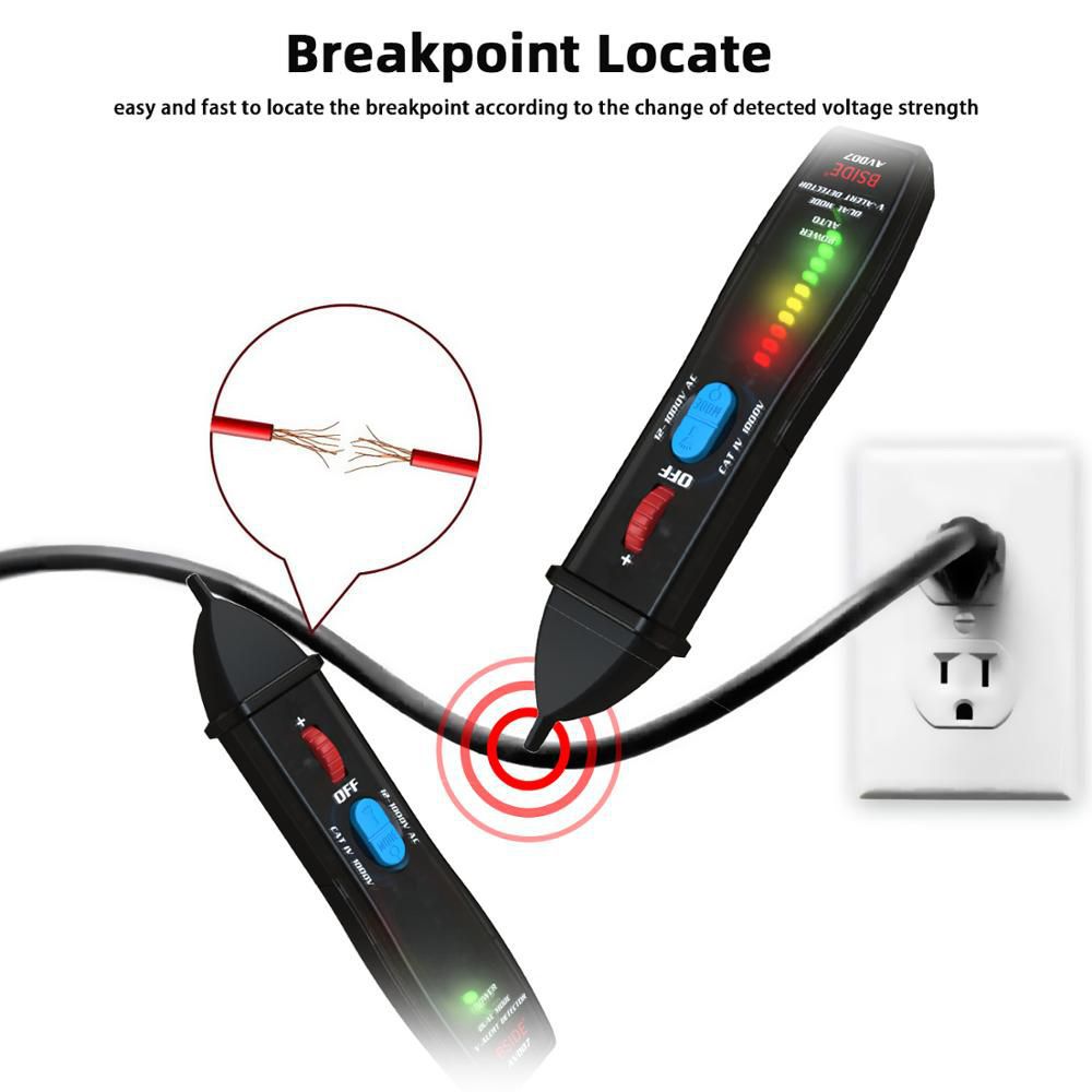 Neutraler Spannungsdetektor BSIDE AVD07 Smart Electric Pen Tester Live/Neutral Wire Distinction Kontinuitätsprüfung NCV