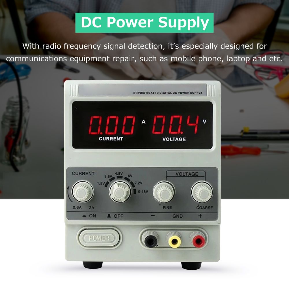 BK-1502DD DC Netzteil Variable 15V 2A Digital Display Einstellbare Schaltung Regulierte Stromversorgung für Handy Laptop Reparatur