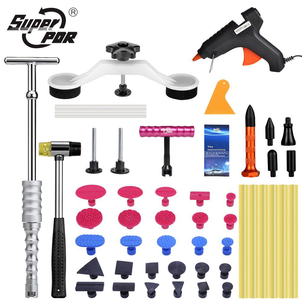 Super PDR Werkzeuge Kit Für Auto Dent Pullers Saugnapf Schwarz Heißschmelzkleber Pistole Für Heißkleber Sticks Weiß Pulling Bridge