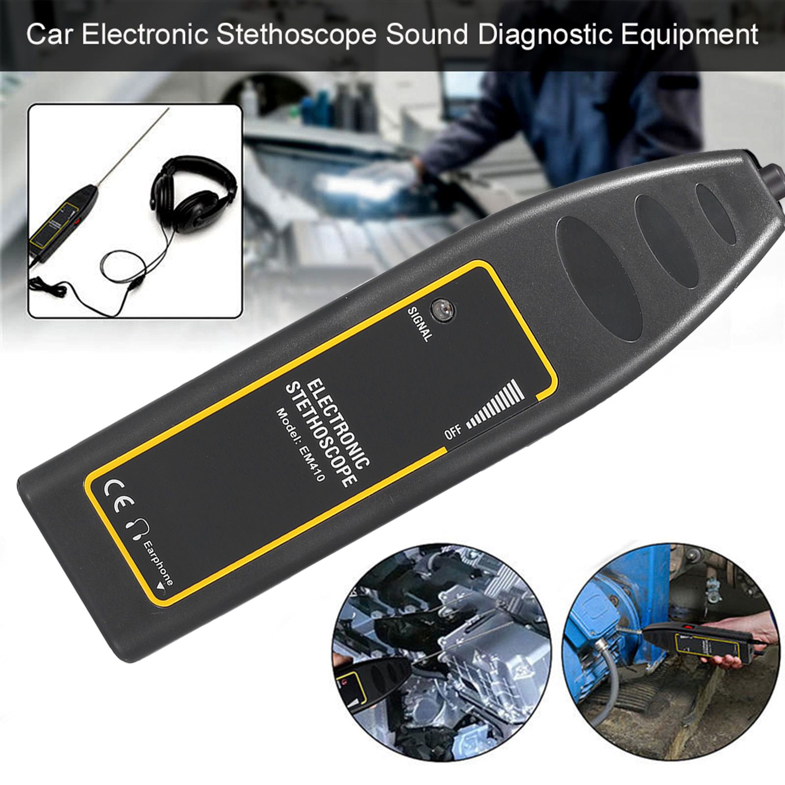 Car Electronic Stethoscope Sound Diagnostic Equipment Engine Repair Tool Abnormale Sound Detector Car Noise Finder