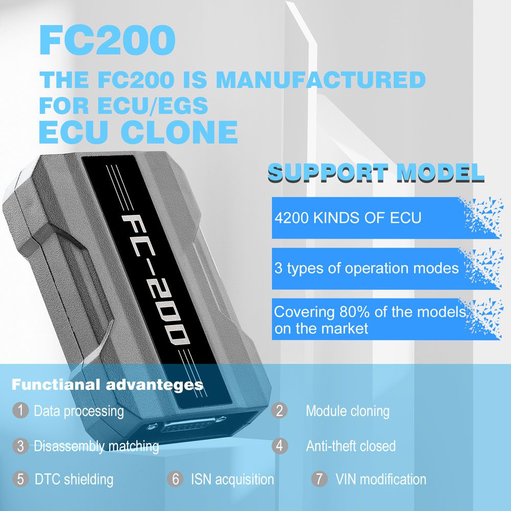 V1.1.4.0 CG FC200 ECU Programmierer Vollversion Unterstützung 4200 Steuergeräte und 3 Betriebsmodi Upgrade von AT200