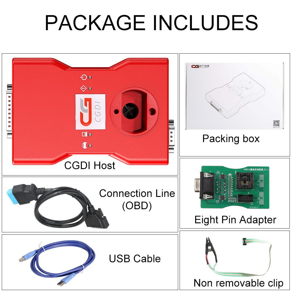 CGDI BMW Key Programmer Vollversion Total 24 Autorisierungen Erhalten Sie freies Lesen 8-Fuß Adapter und BMW OBD Kabel