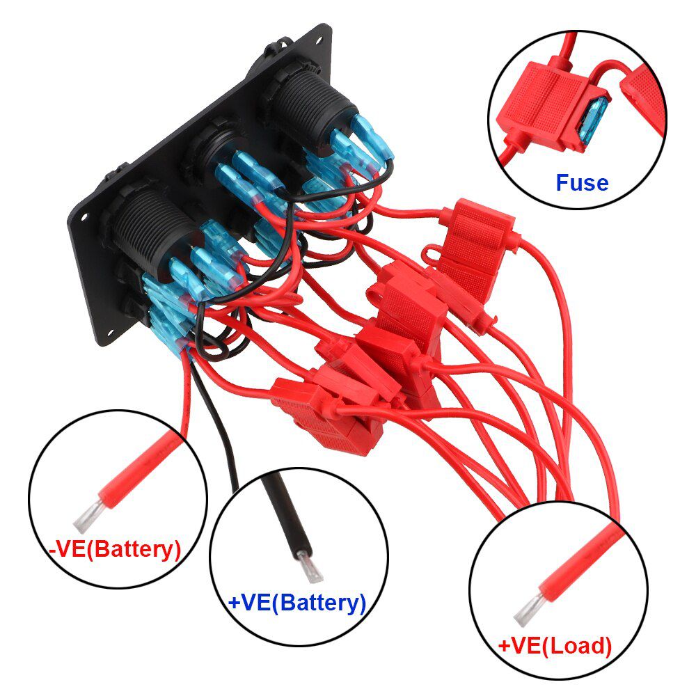 12-24V 8 Gang Zigarettenanzünder Sockel Dual USB Für Auto RV Truck ATV UTV Wohnmobil Caravan Schalter Schaltkreis Breaker