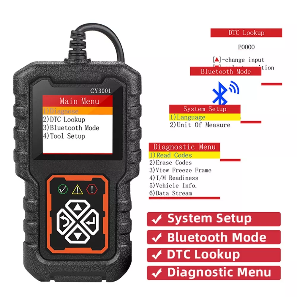 CY3001 OBD2 Codeleser Fehlercode Clear EOBD OBD 2 Scanner Motor Batterie O2 Sensor Digital Display Auto Diagnose Tool