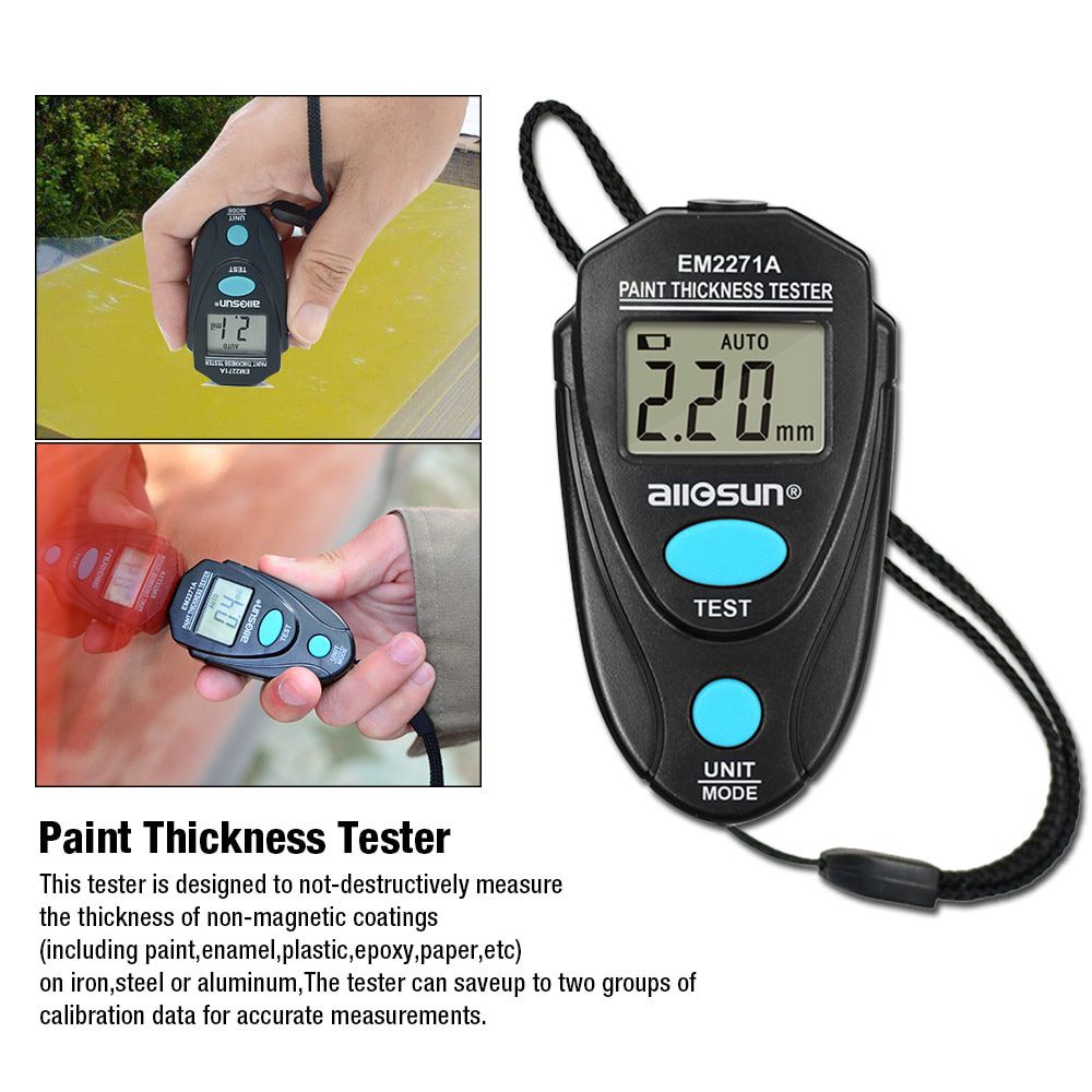 EM2271A Digital Thickness Gauge Coating Meter Fe/NFe 0,00-2.20mm für Car Thickness Meter Russisches Handbuch