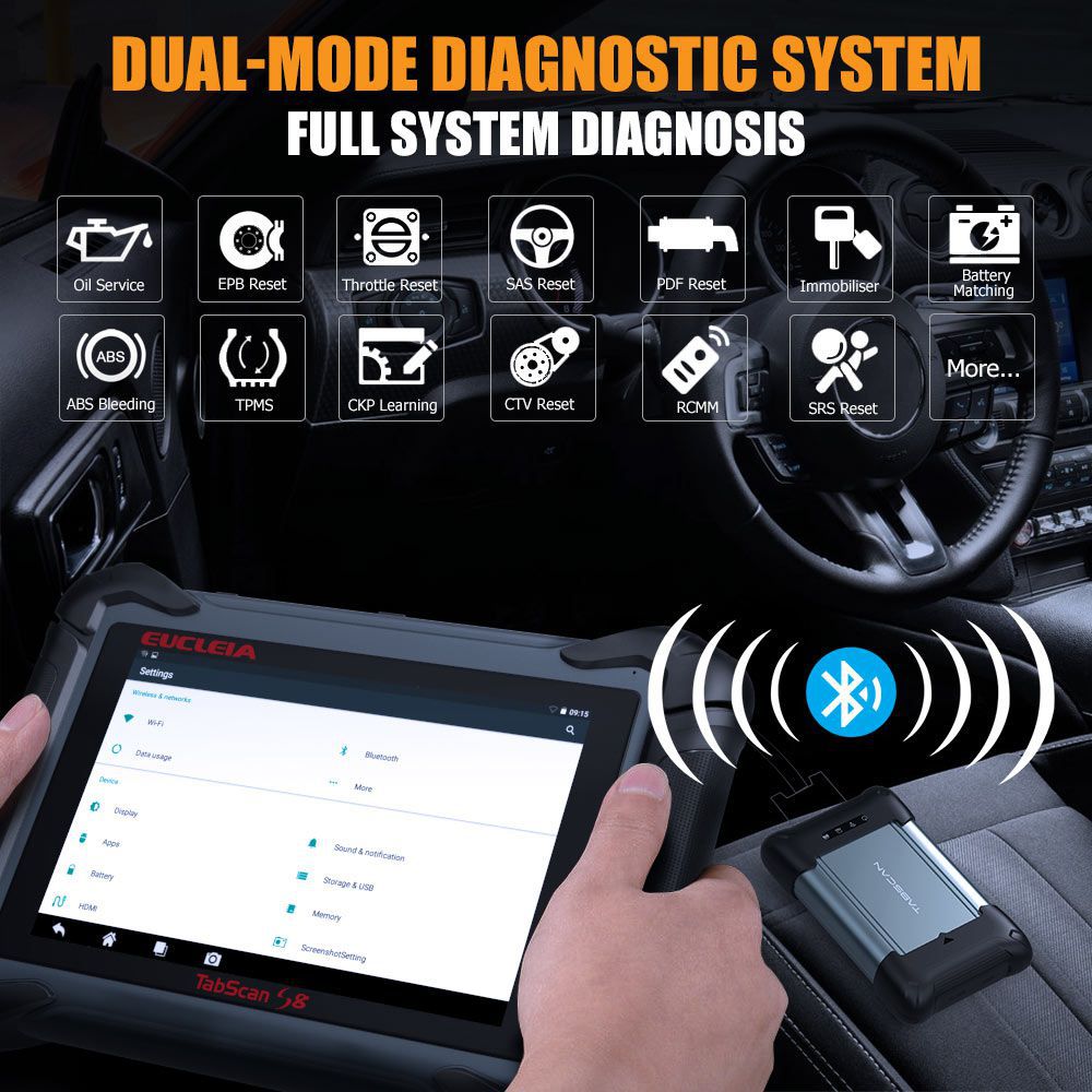 EUCLEIA TabScan S8 Pro Automotive Intelligent Dual-Mode Diagnostic System Free Update Online