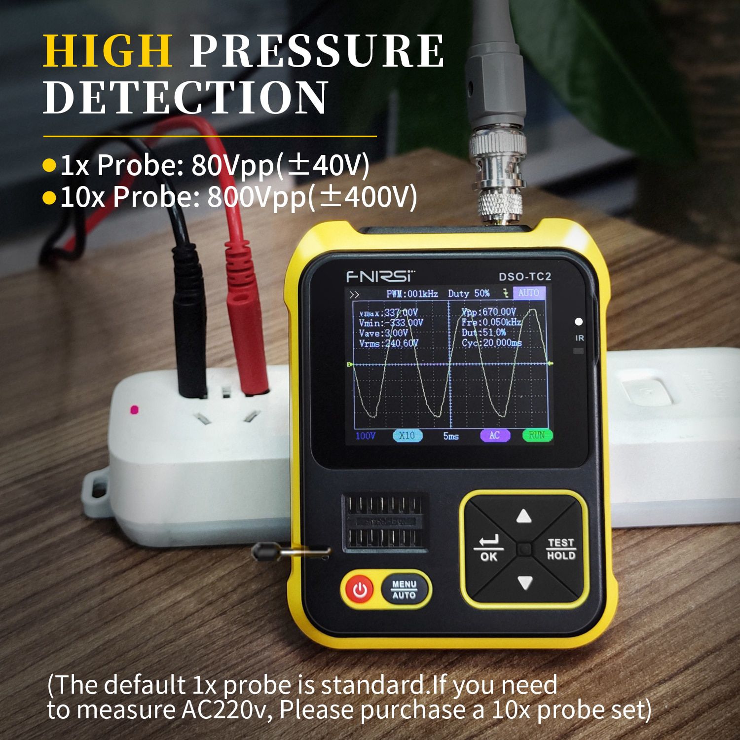 FNIRSI DSO-TC2 Portable Digital Oszilloskop Transistor Tester 2-in-1 Multifunktionsmultimeter Diode Spannung LCR Detect PWM Out