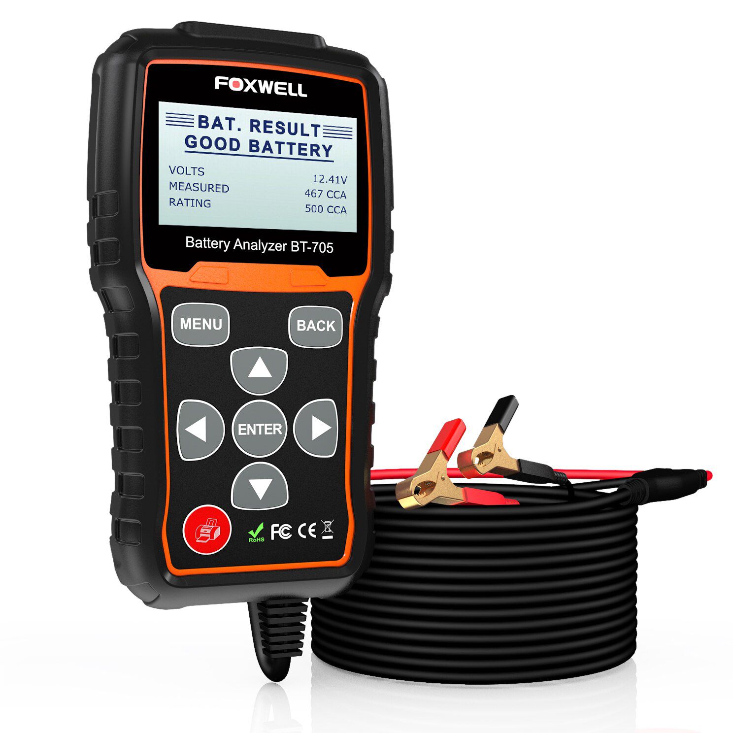 FOXWELL BT705 Batterietester 100-2000CCA 12V-24V PKW-Lkw Antriebsstopp-Ladesystem Testbatterieanalysator