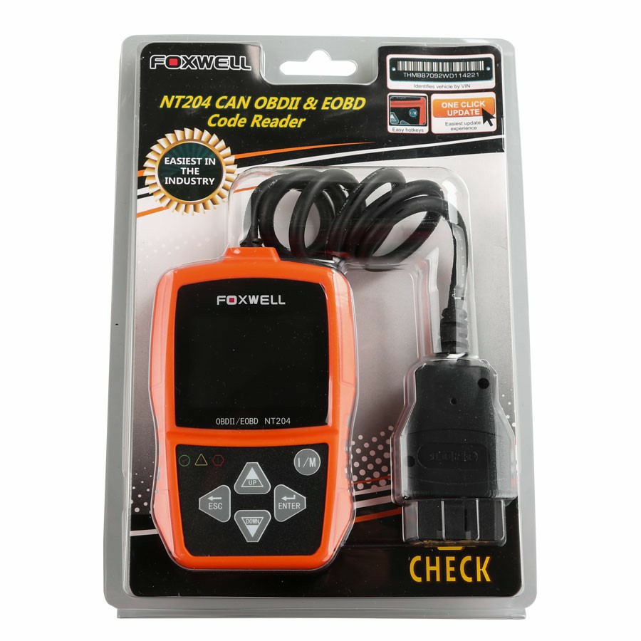 FOXWELL NT204 OBD2 CAN Diagnostic Tool Fehlercode Reader Multi -Sprachen verfügbar