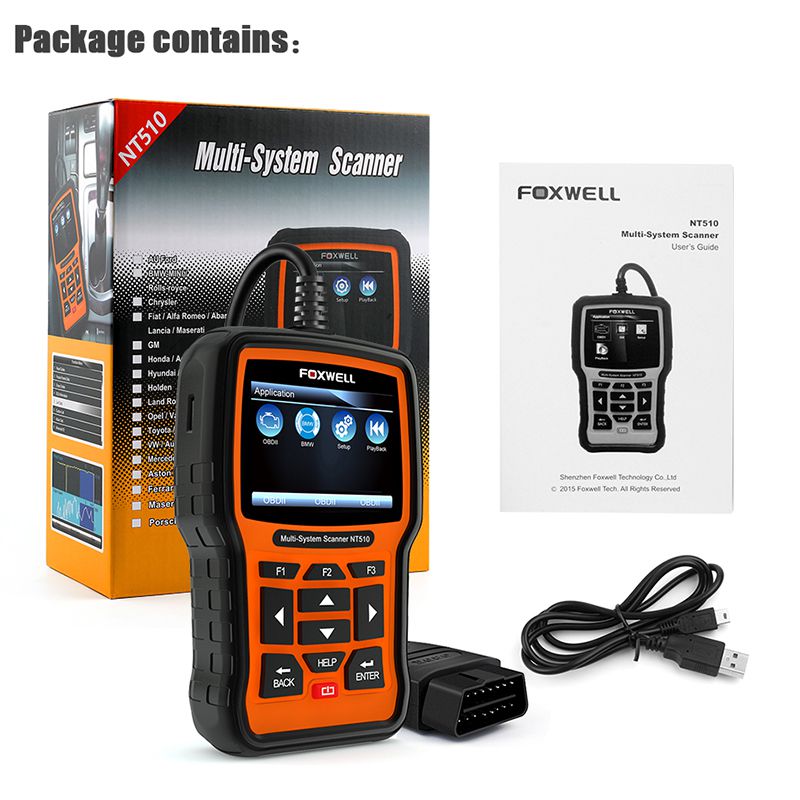 FOXWELL NT510 Vollsystem OBD2 Scanner ABS SAS AT SRS Airbag Datum zurücksetzen DPF Batterieregistrierung OBD 2 Auto Diagnostic Tool