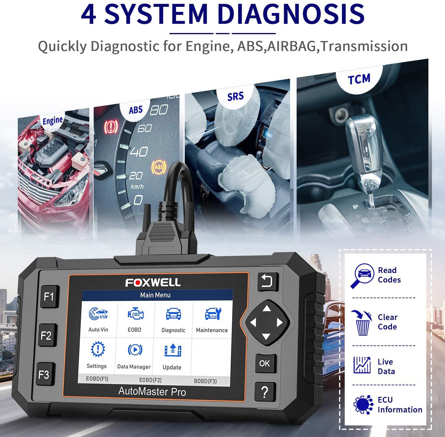 FOXWELL NT614 Elite OBD2 Diagnose Scanner ABS SRS Motor AT Diagnose Öl EPB TPS SAS 5 Zurücksetzen Auto OBD 2 Auto Auto Scanner Werkzeug