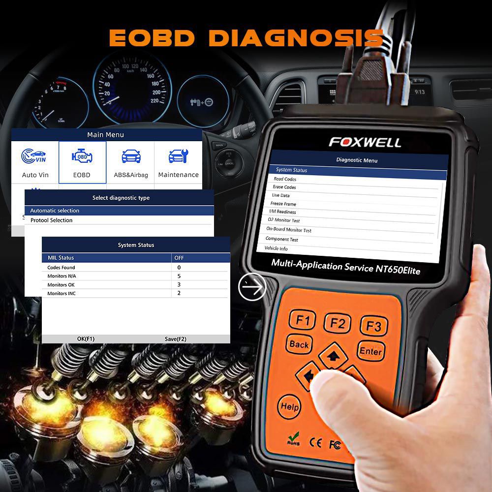 Foxwell NT650 Elite Multi-Application OBD Service Tool mit 11 Special Functions