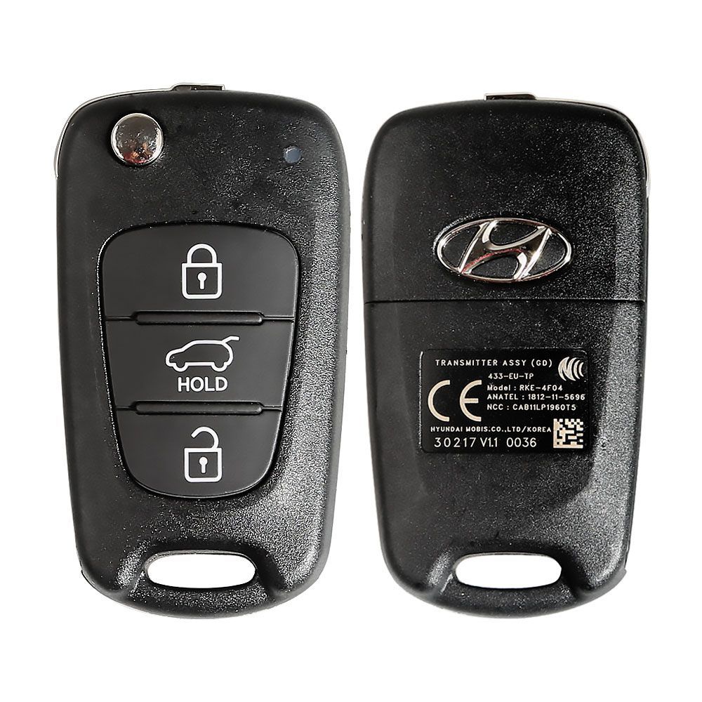 Echte Hyundai i30 3 Buttons Flip Remote Key 2012+ 433MHZ 4D60 Chip RKE-4F04(GD) 95430 A5100