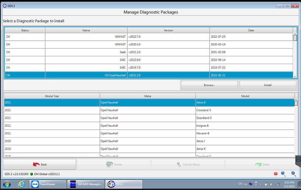 V2023.2.1 GM MDI GDS2 GM MDI GDS Tech 2 Win Software Sata HDD für Vauxhall Opel/Buick und Chevrolet
