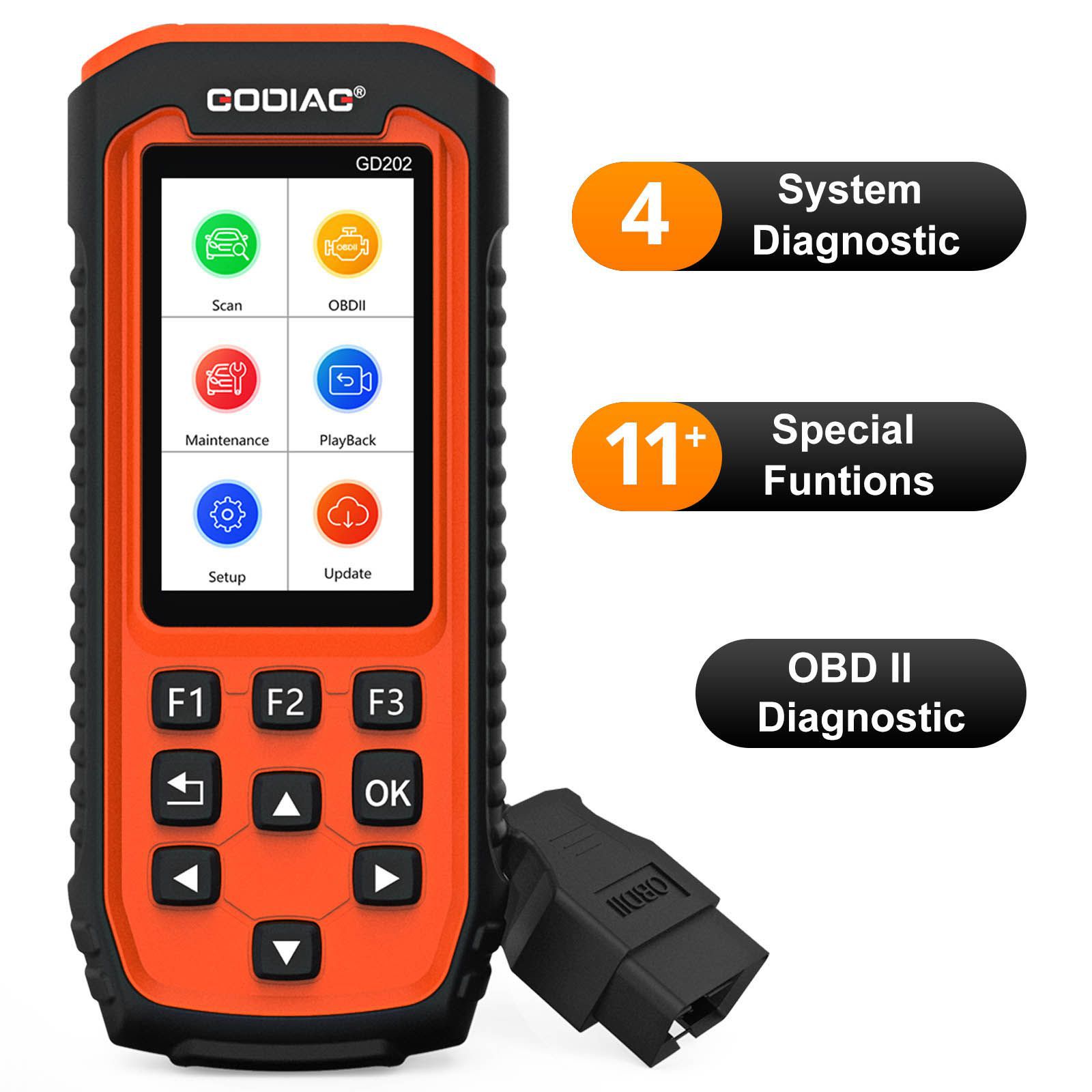 GODIAG GD202 Motor ABS SRS Getriebe 4 System Scan Tool mit 11 Spezialfunktionen