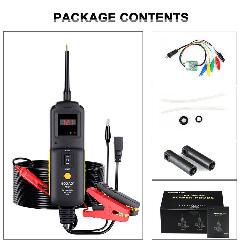 GODIAG GT102 PIRT Power Probe/Auto Power Line Fehler Finden Sie Injector Reinigung und Testen Sie Relais Testen Auto Diagnose Tool