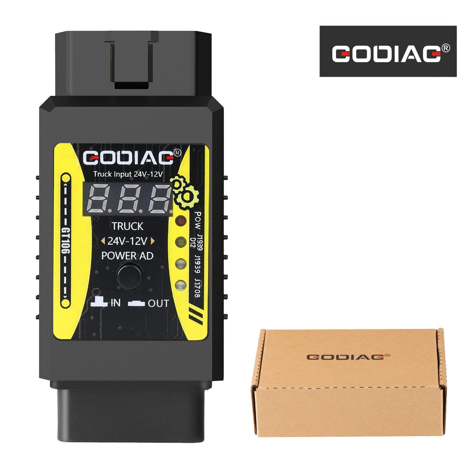 2023 Neueste GODIAG GT106 24V zu 12V Heavy Duty Truck Adapter für X431 easydiag/Golo/M-DIAG/IDIAG/ThinkCar/ICarScan/Diagun/GOLO/DBScar II