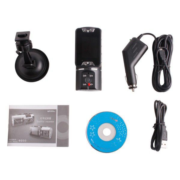 HD 720P Neue Dual Lens Dashboard Car Cam Kamera Video Recorder DVR