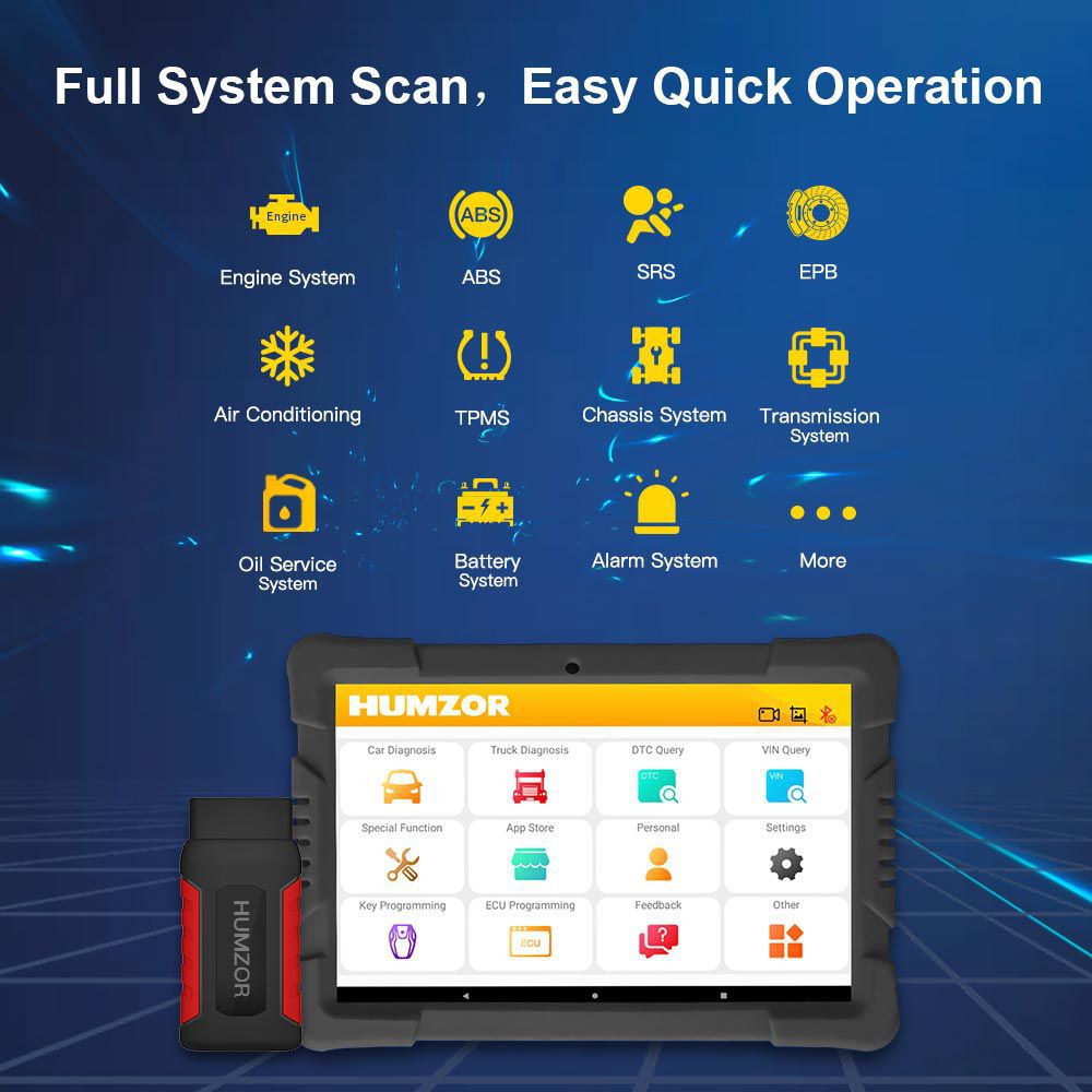 Humzor NexzDAS ND606 Plus Benzin und Diesel Integrierte Auto Diagnose Tool OBD2 Scanner für beide Autos und Heavy Duty Trucks