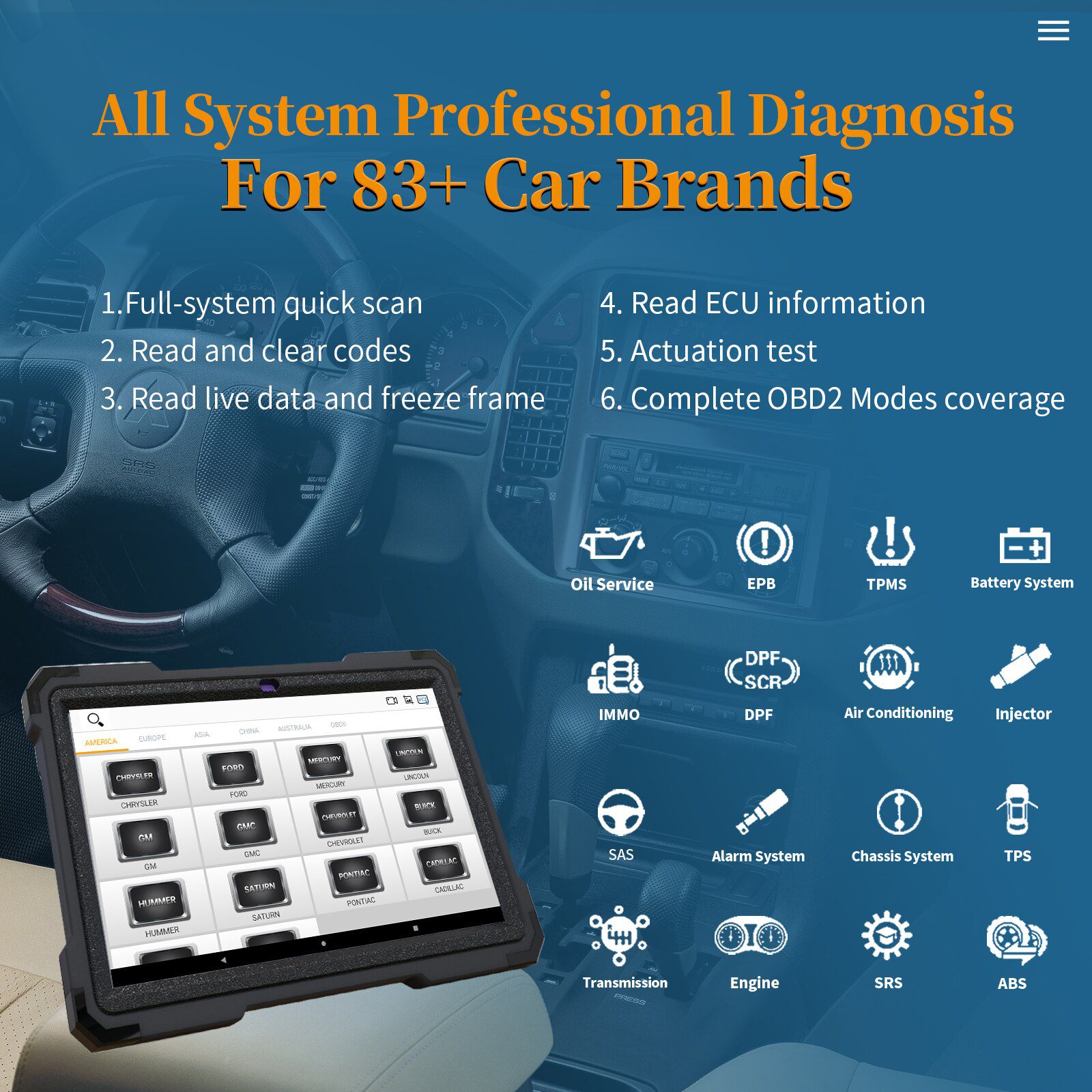 HUMZOR NS666S OBD2 Scanner Bluetooth Full Systems ABS Airbag DPF IMMO Oil Reset Car Diagnostic Tools