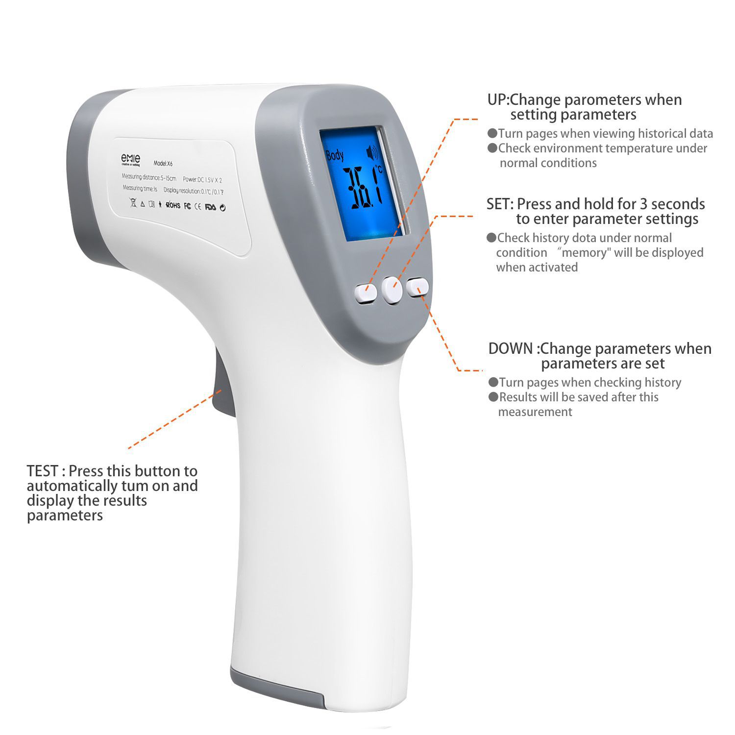 Infrarotthermometer Medizinische Grade im Bereich der Luft- und Raumfahrt