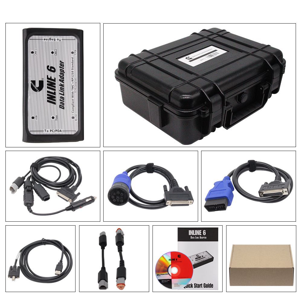 INLINE 6 Data Link Adapter Insite 7.62 Diagnostic Tool for Cummins Diesel Engine