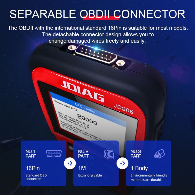 Original JDiag JD906 Auto Professional Code Reader Auto Diagnostic Tool OBD2 Scanner Automotive Diagnosis