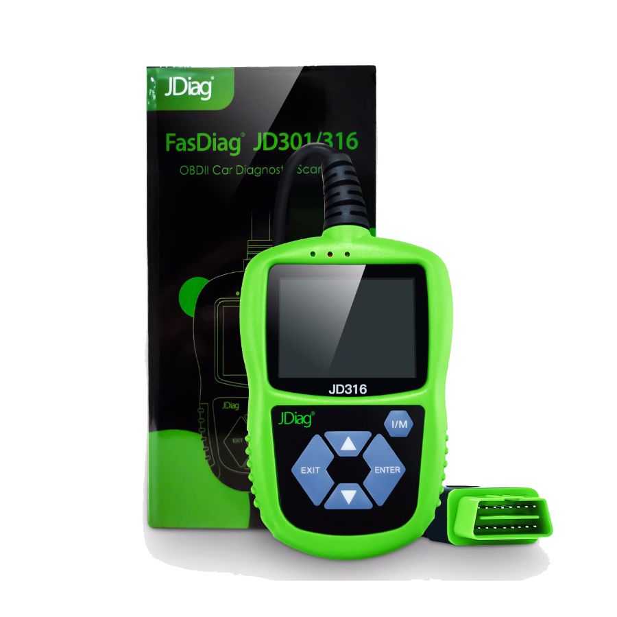 Jdiag JD316 OBD2 Scanner Automotive Engine Fehlercode Reader CAN Diagnostic Scan Tool (Grün)