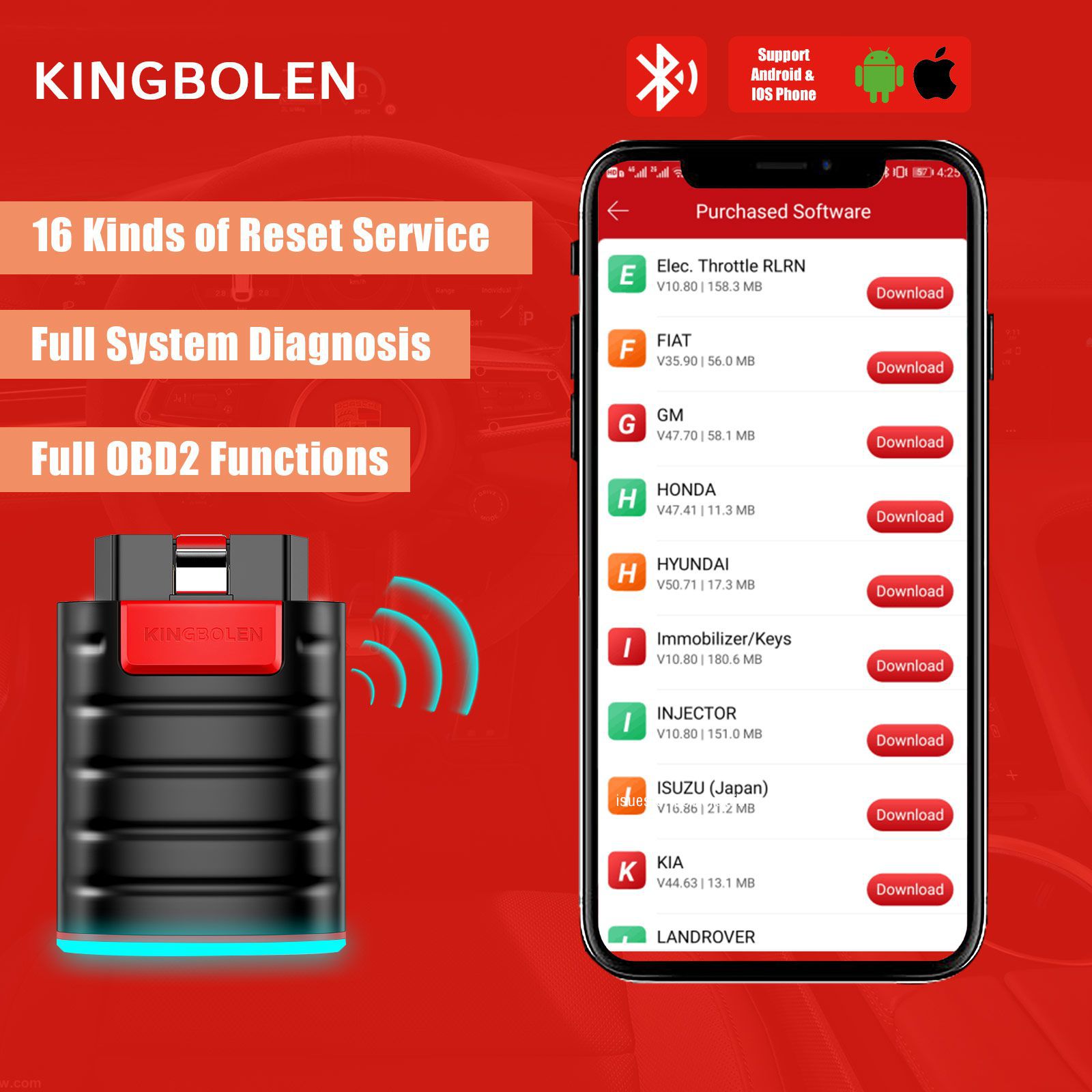 2023 Neueste KINGBOLEN EDIAG Full System OBD2 Diagnose Tool mit allen Marken lizenzfreies Update für ein Jahr