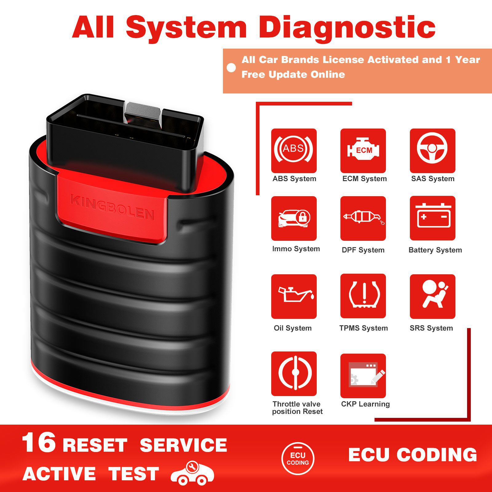 2023 Neueste KINGBOLEN EDIAG Full System OBD2 Diagnose Tool mit allen Marken lizenzfreies Update für ein Jahr