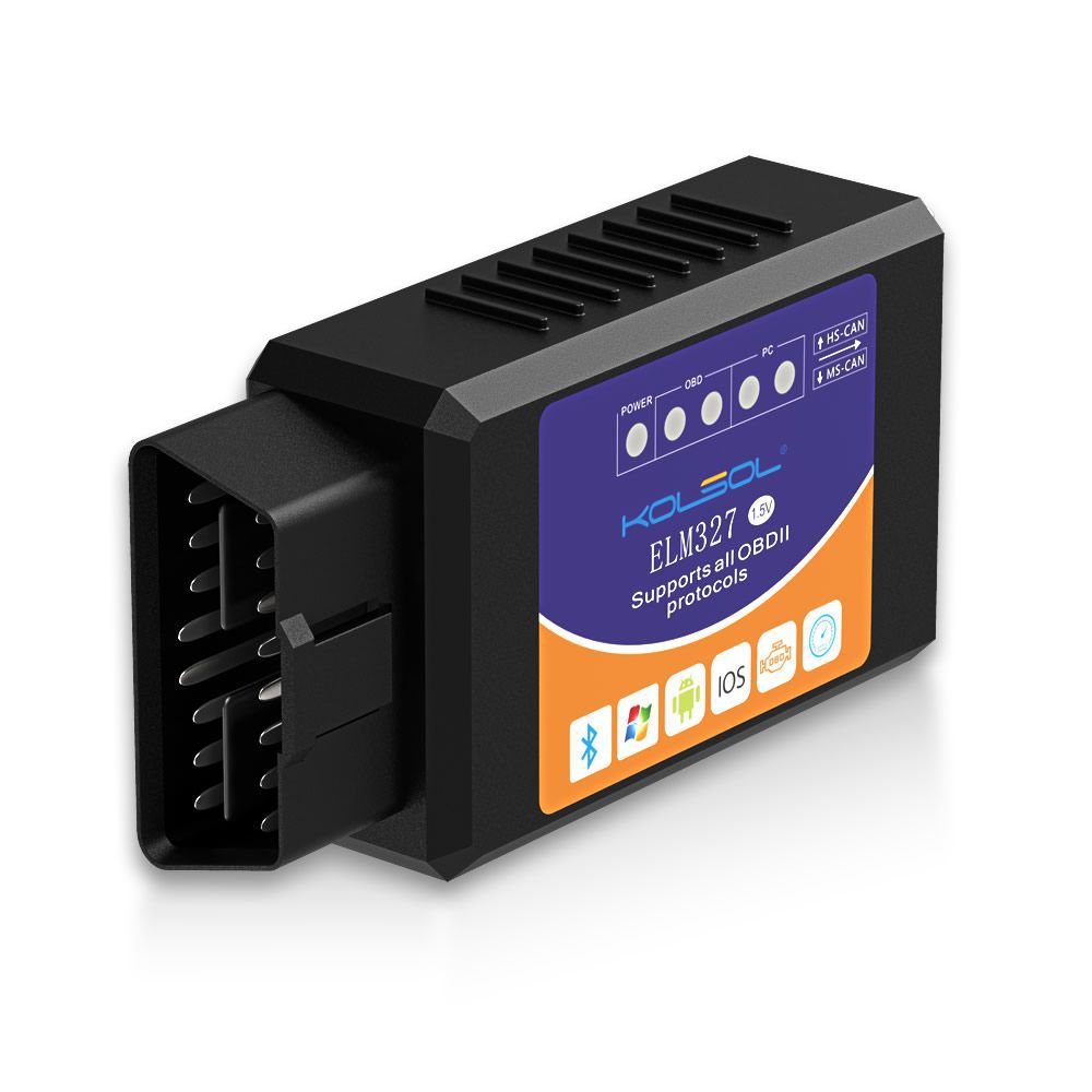 KOLSOL ELM327 Bluetooth OBD2 Scanner V1.5 ELM327 mit Schalter für Ford CH340+25K80 Chip HS-CAN / MS-CAN modifiziert