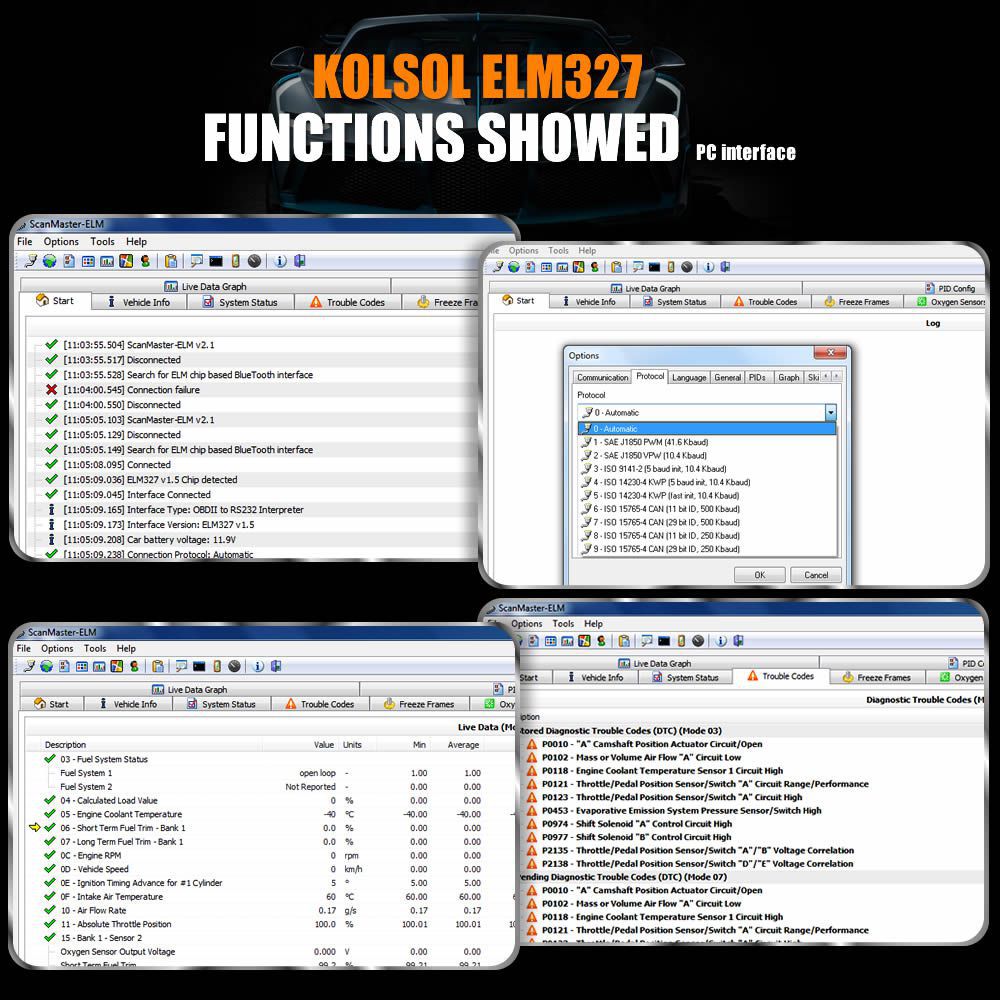 KOLSOL ELM327 USB V1.5 mit Schalter modifiziert für Ford ELMconfig Forscan CH340+25K80 Chip HS-CAN / MS-CAN