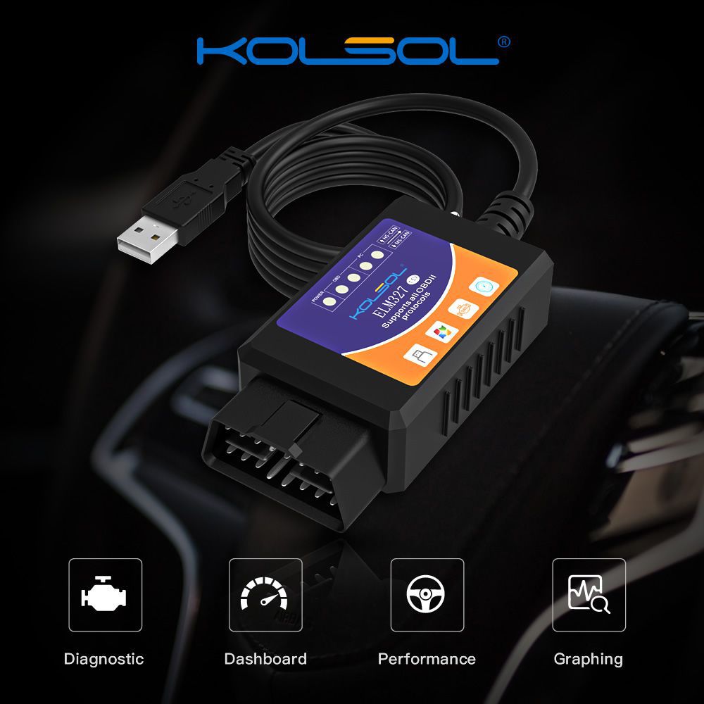 KOLSOL ELM327 USB V1.5 mit Schalter modifiziert für Ford ELMconfig Forscan CH340+25K80 Chip HS-CAN / MS-CAN